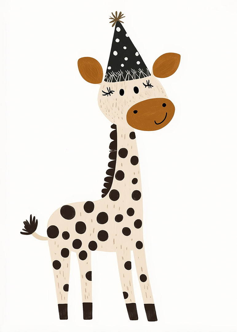 A festive giraffe spreads joy and playfulness.-12