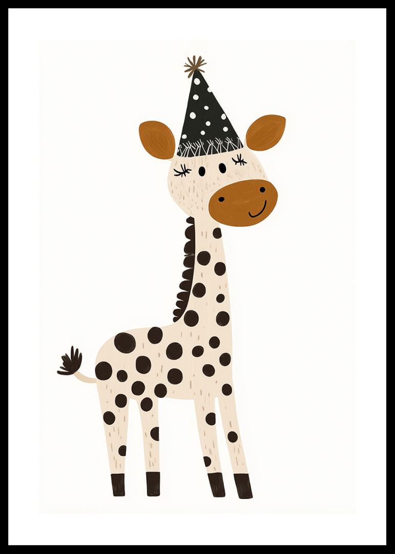 A festive giraffe spreads joy and playfulness.-12