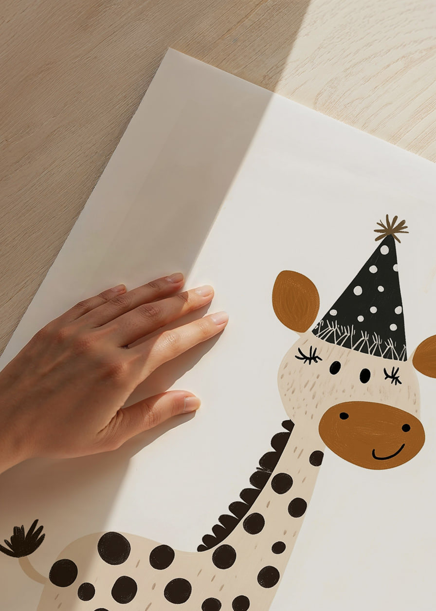 A festive giraffe spreads joy and playfulness.-12