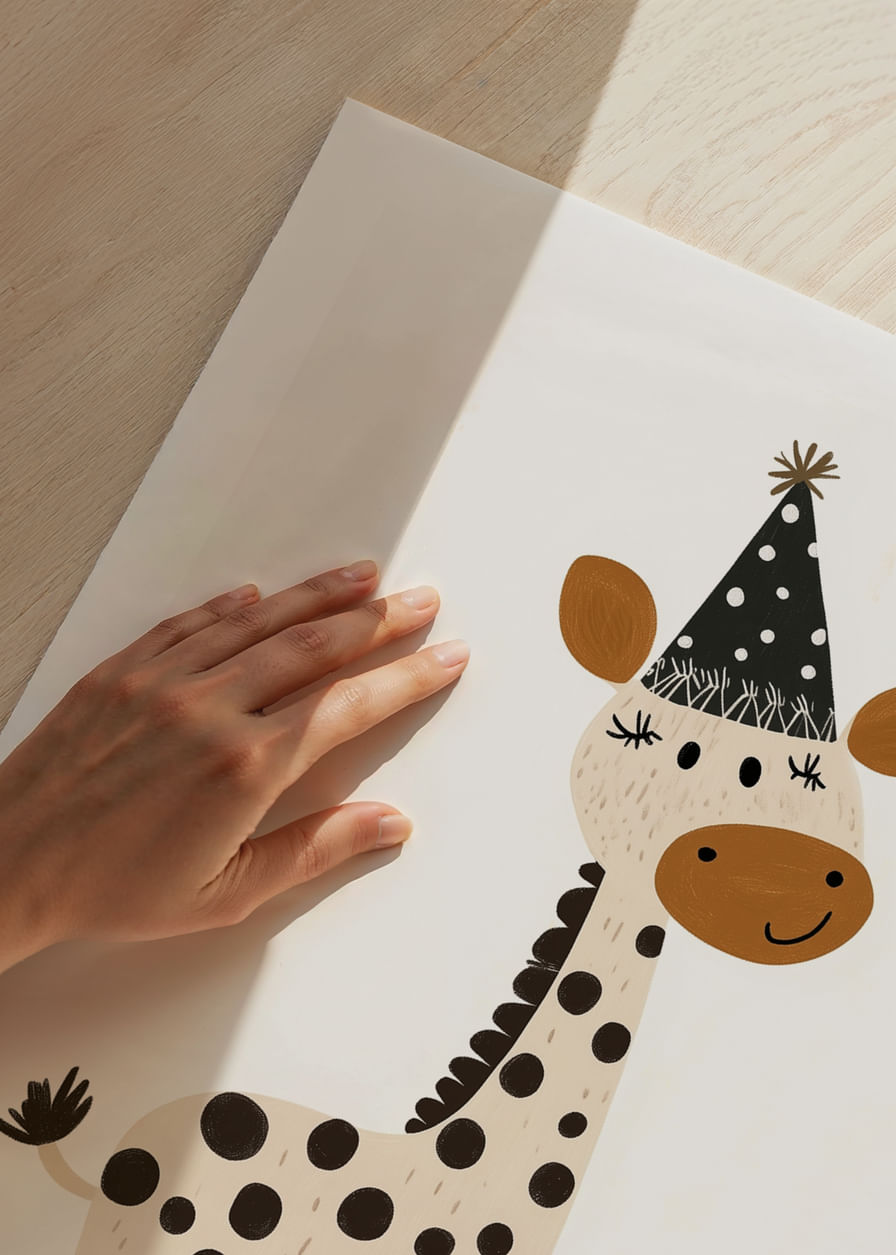 A festive giraffe spreads joy and playfulness.-12