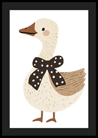 The goose with a polka dot bow exudes charm and joy.-4