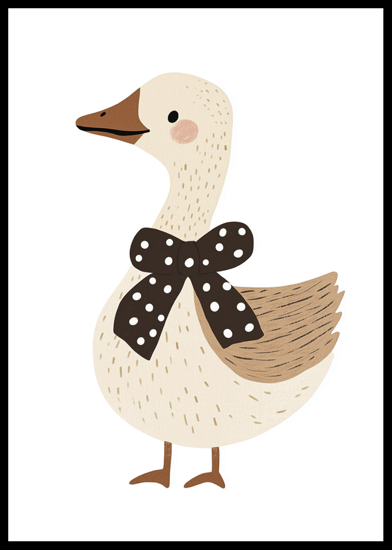 The goose with a polka dot bow exudes charm and joy.-12