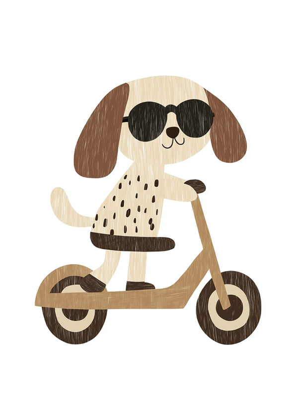 Plagát Scooter Pup Vibes