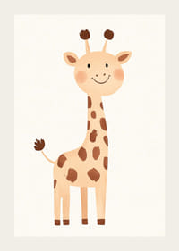 Girafa jucăușă răspândește bucurie în tonuri blânde.-3