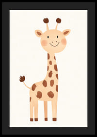 Girafa jucăușă răspândește bucurie în tonuri blânde.-4