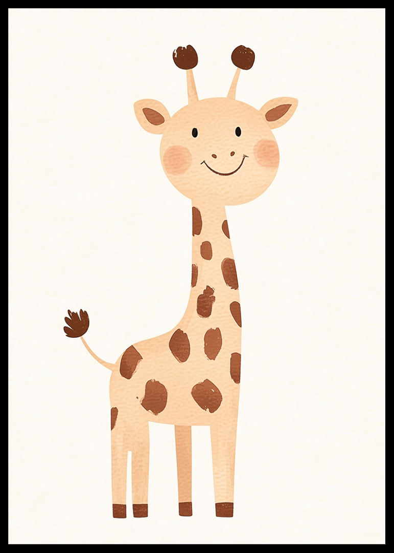 La girafe joueuse répand la joie dans des tons doux.-12
