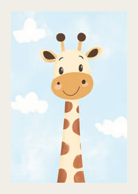 Une charmante girafe regarde les nuages avec joie.-3