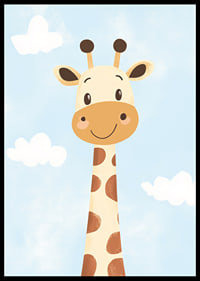 Charming giraffe looks at the clouds with joy.-6