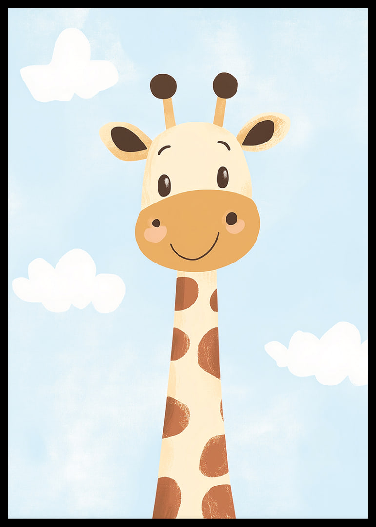 Charming giraffe looks at the clouds with joy.-12