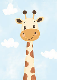 Charming giraffe looks at the clouds with joy.-7