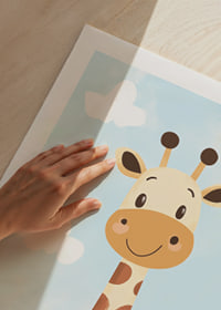 Charming giraffe looks at the clouds with joy.-9