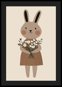 Söpö kani pitelee kukkia ilolla ja lämmöllä.-4