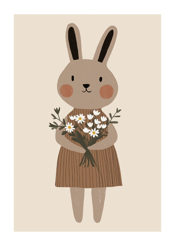 Plagát Delightful Floral Bunny