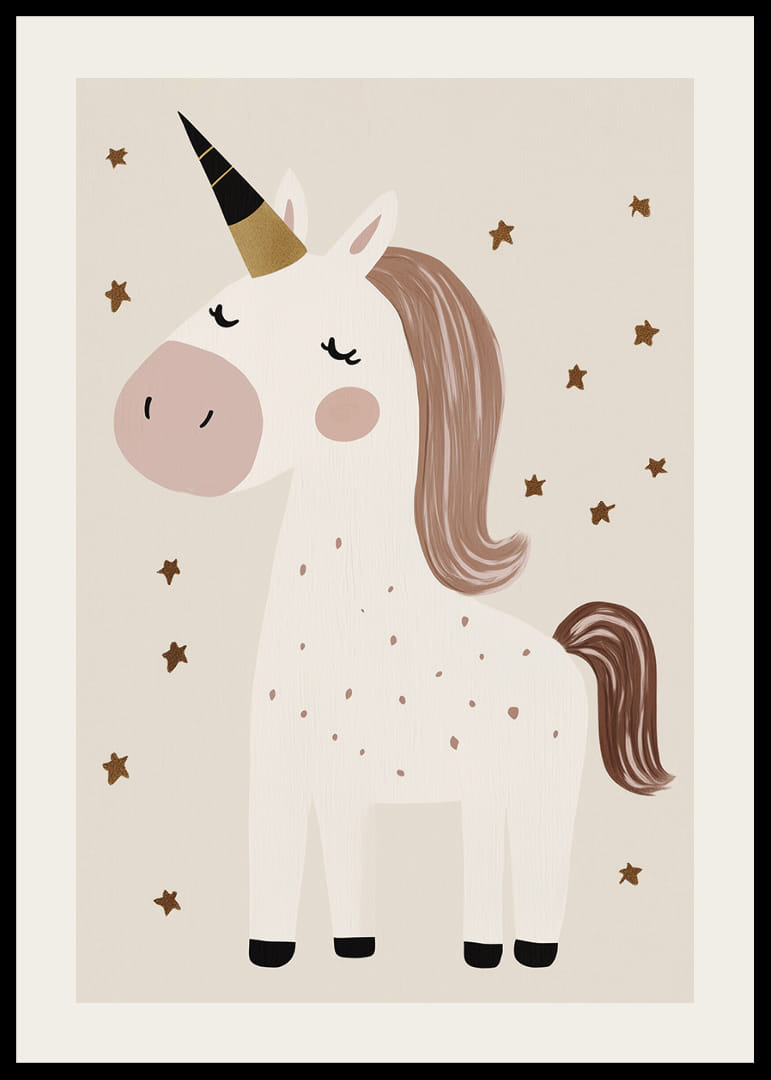 Očarujúci jednorožec obklopený hviezdami šíri mágiu.-12