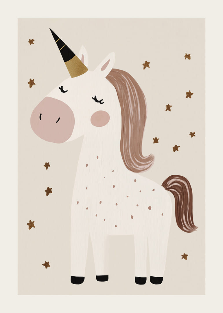 Očarujúci jednorožec obklopený hviezdami šíri mágiu.-12