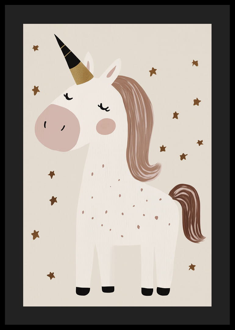 Očarujúci jednorožec obklopený hviezdami šíri mágiu.-12