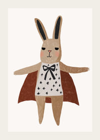 Ljuvlig kanin med cape och vackert mönster.-3