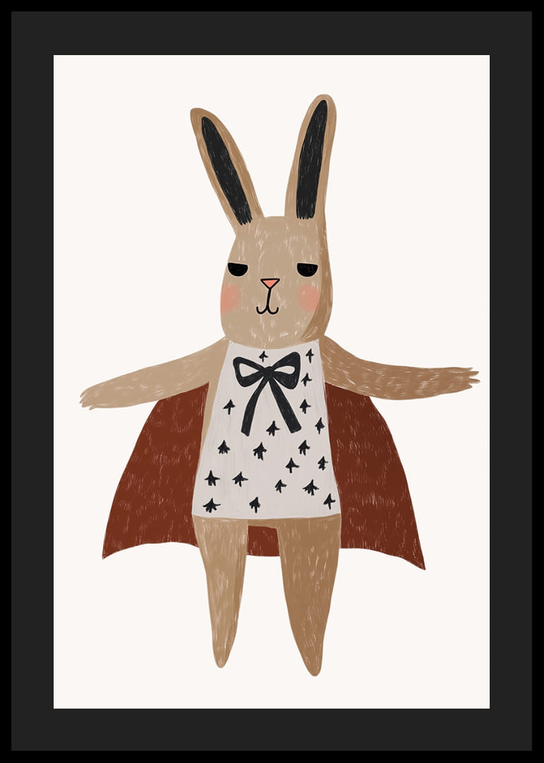 Ljuvlig kanin med cape och vackert mönster.-12