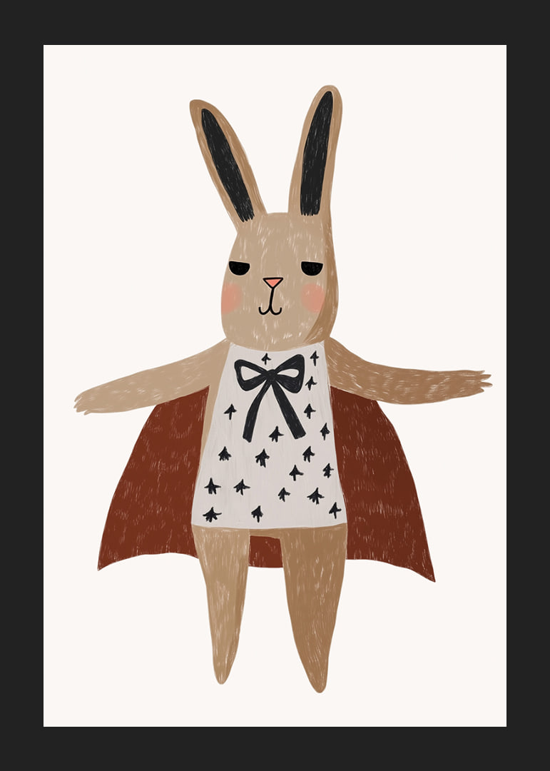 Lovely rabbit with cape and beautiful pattern.-12