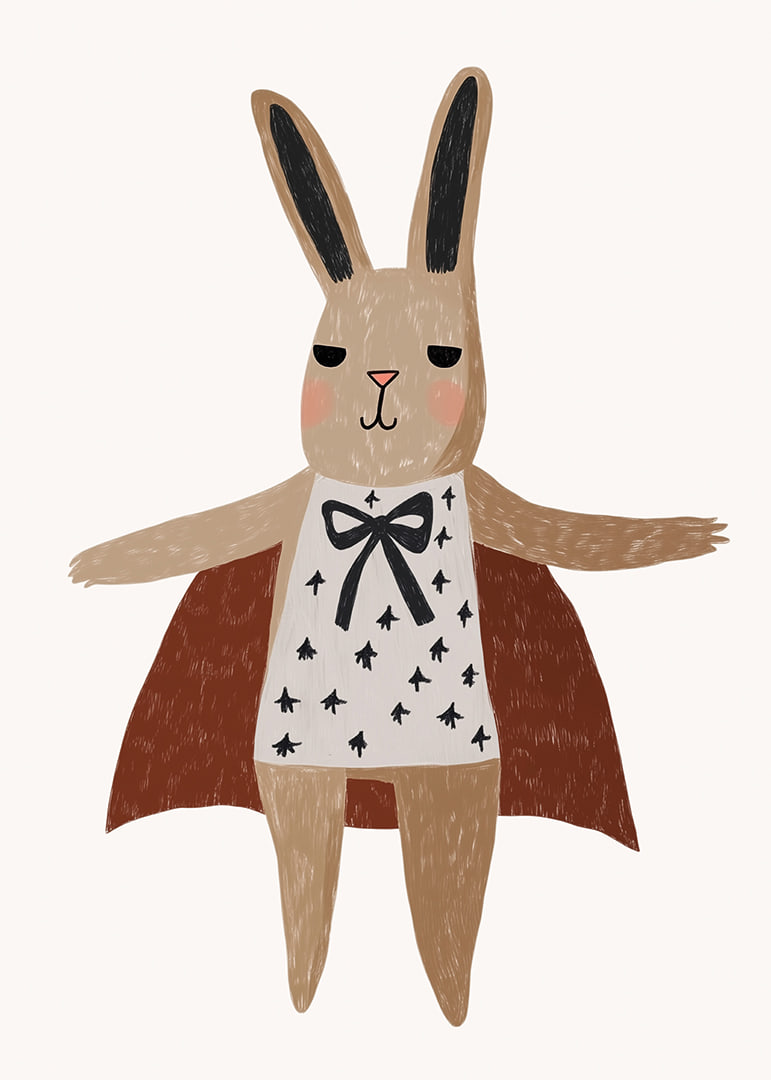 Lovely rabbit with cape and beautiful pattern.-12