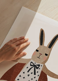 Lovely rabbit with cape and beautiful pattern.-9