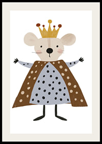 An adorable mouse wearing a royal crown and robe.-2