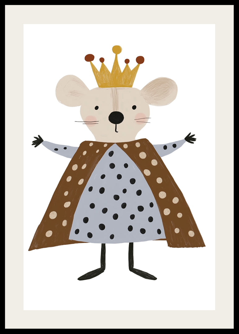 An adorable mouse wearing a royal crown and robe.-12