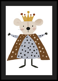 An adorable mouse wearing a royal crown and robe.-4