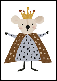 An adorable mouse wearing a royal crown and robe.-6