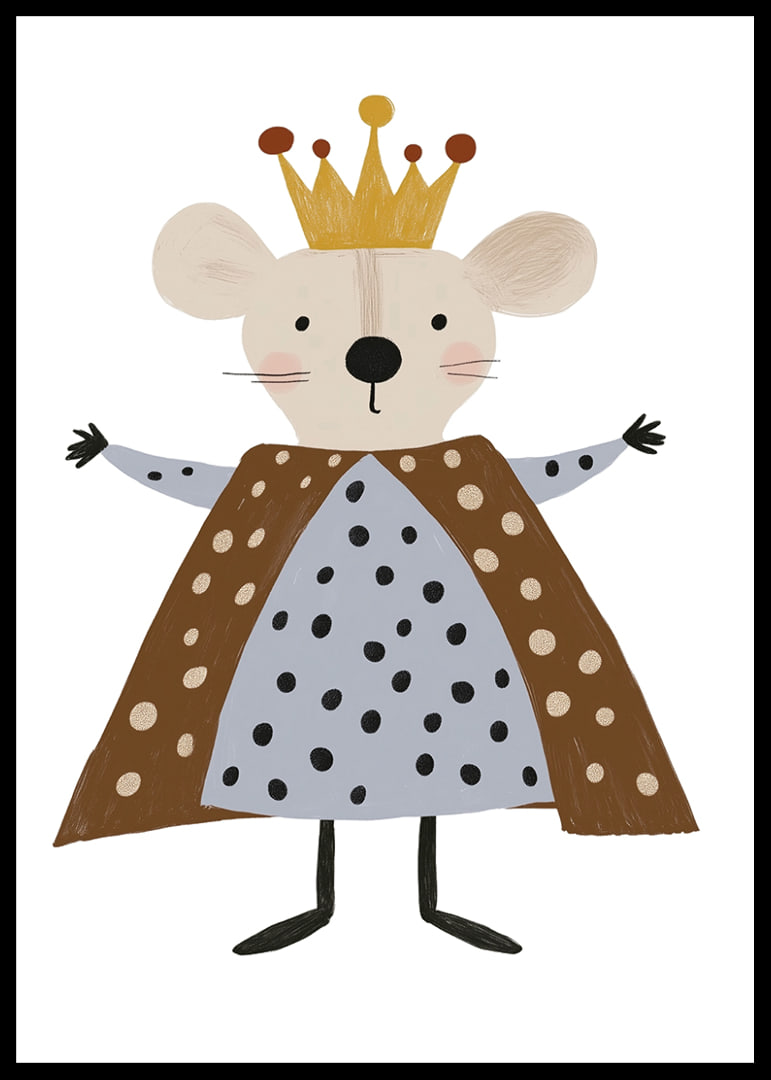 An adorable mouse wearing a royal crown and robe.-12