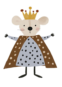 An adorable mouse wearing a royal crown and robe.-7