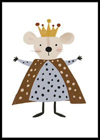 An adorable mouse wearing a royal crown and robe.-0