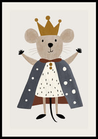 Egy aranyos egér koronával és palásttal királyi örömöt terjeszt.-2