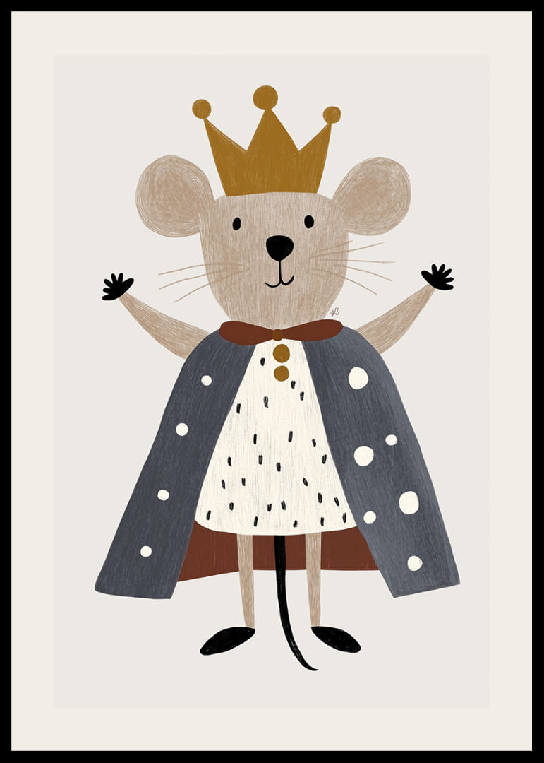 Egy aranyos egér koronával és palásttal királyi örömöt terjeszt.-12