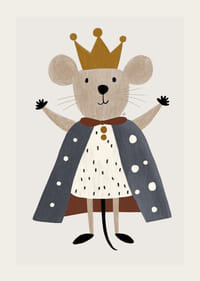 Egy aranyos egér koronával és palásttal királyi örömöt terjeszt.-3