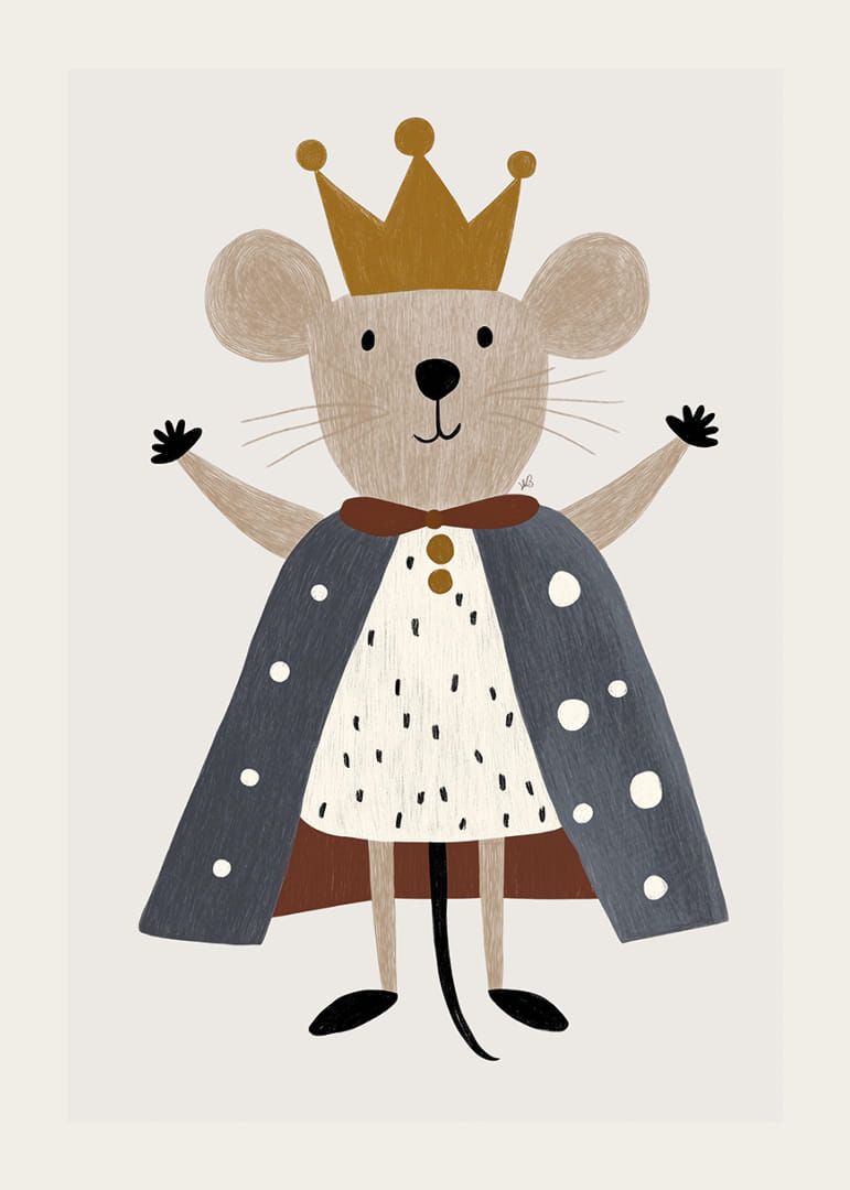 Egy aranyos egér koronával és palásttal királyi örömöt terjeszt.-12