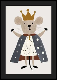 A cute mouse with a crown and cloak spreads royal joy.-4