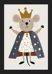 Egy aranyos egér koronával és palásttal királyi örömöt terjeszt.-5