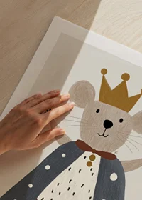A cute mouse with a crown and cloak spreads royal joy.-9