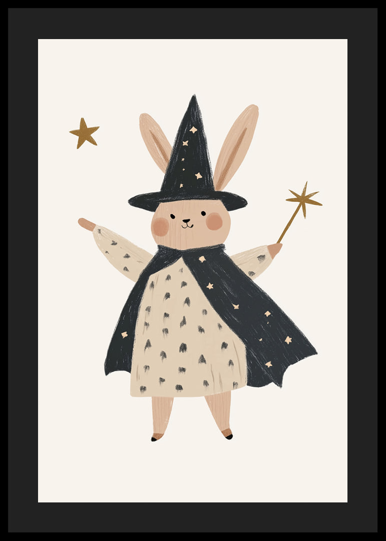 A cute rabbit wizard spreads star magic.-12