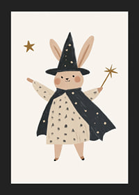 A cute rabbit wizard spreads star magic.-5