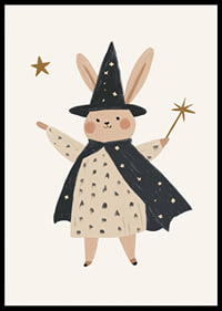 A cute rabbit wizard spreads star magic.-6