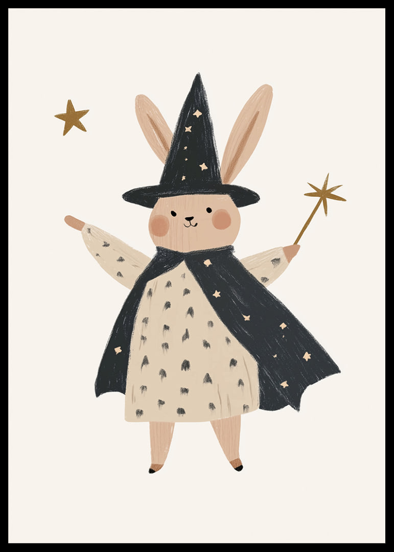 A cute rabbit wizard spreads star magic.-12