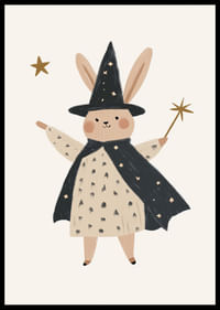 Un mignon lapin sorcier répand la magie des étoiles.-2