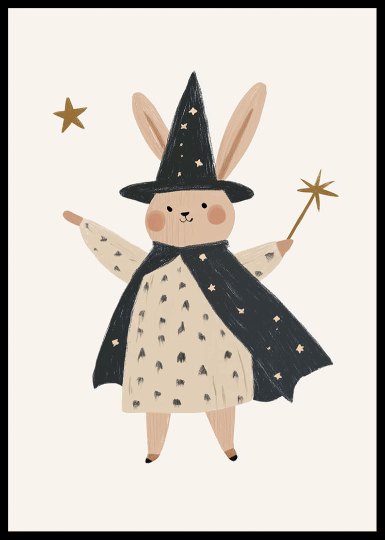 Un mignon lapin sorcier répand la magie des étoiles.-12
