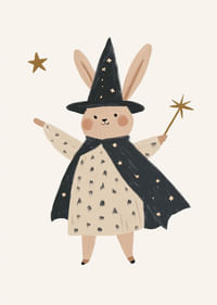 Un mignon lapin sorcier répand la magie des étoiles.-3