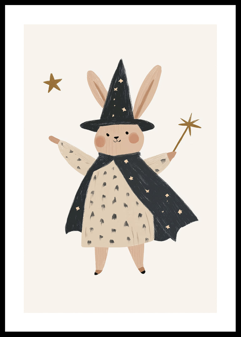 A cute rabbit wizard spreads star magic.-12