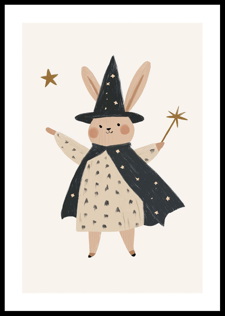 Un mignon lapin sorcier répand la magie des étoiles.-12