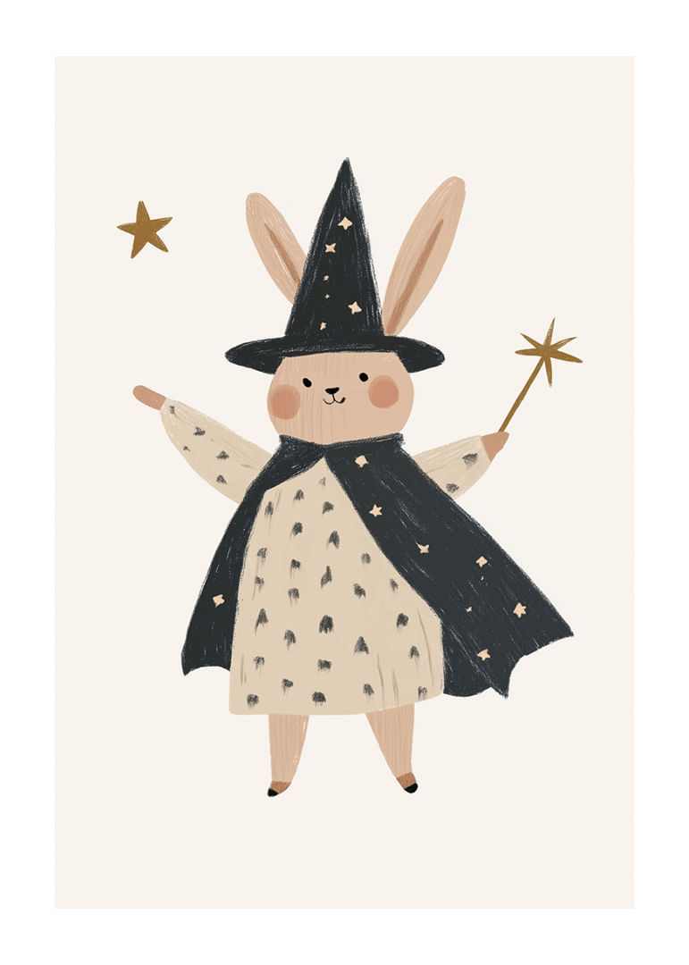 Un mignon lapin sorcier répand la magie des étoiles.-12