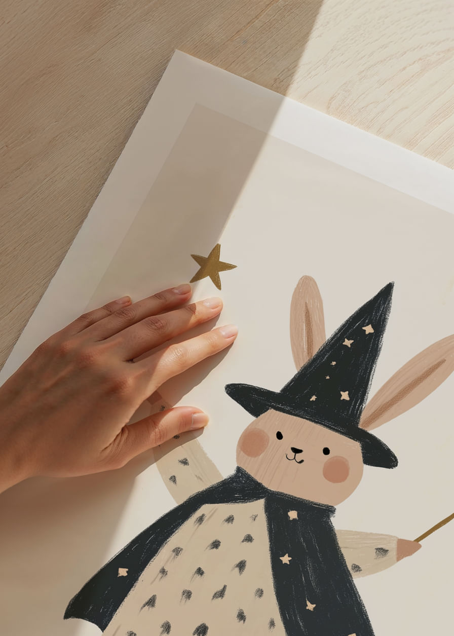 Un mignon lapin sorcier répand la magie des étoiles.-12